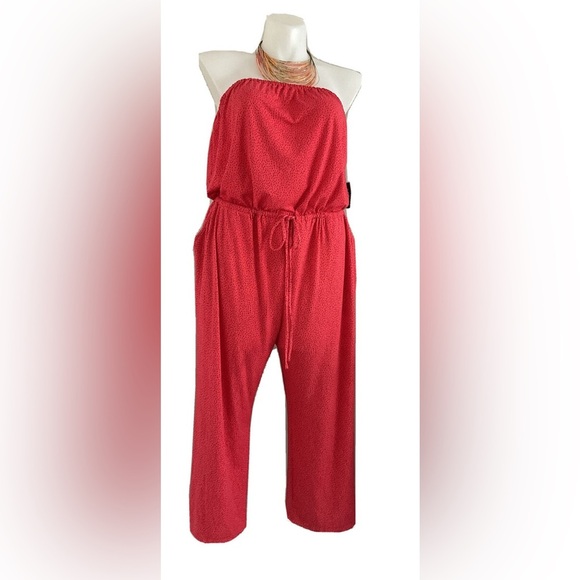 Express Pink Jumpsuit with Adjustable Waist and Relaxed Fit - Picture 1 of 6